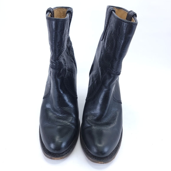 Frye Leather Pull-On Ankle Boots Size 6.5 B Style 3476948 BLACK - Picture 2 of 7
